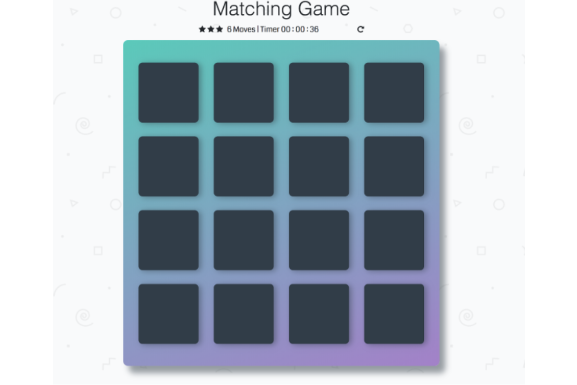 memory game screenshot